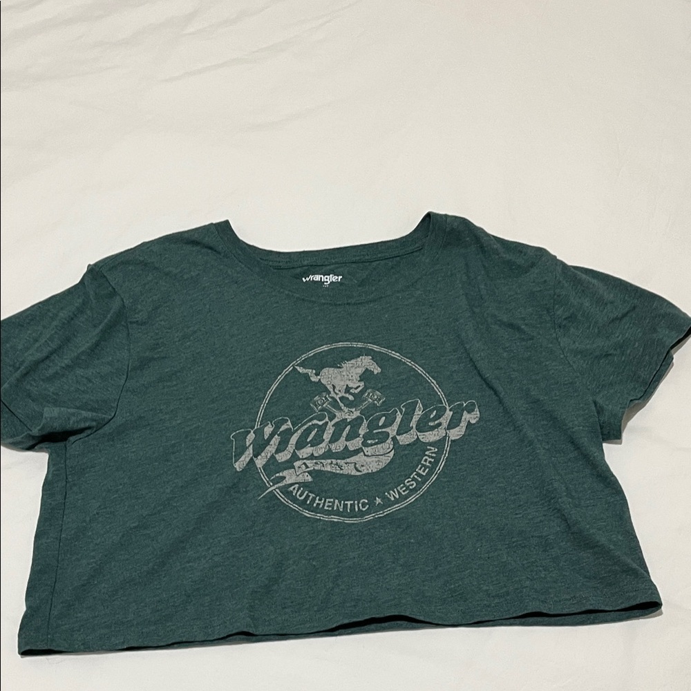 Wrangler x Kendra Scott Green Graphic Crop Top